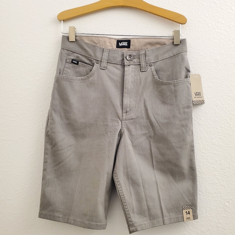 NWT Vans Everette Boys Shorts in Steeple Gray Size 14 K14